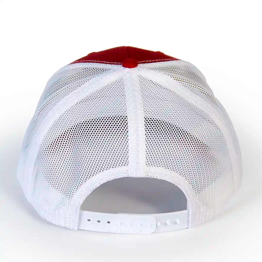 IH Logo Hat Red with White Mesh snapback closure