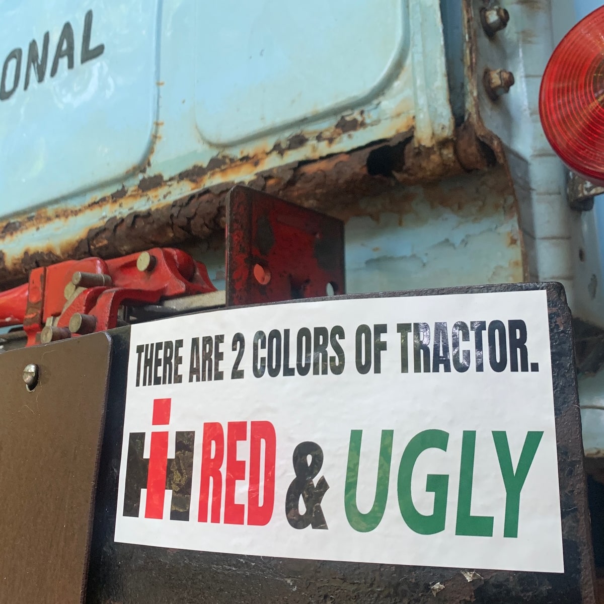 international harvester red tractor sticker