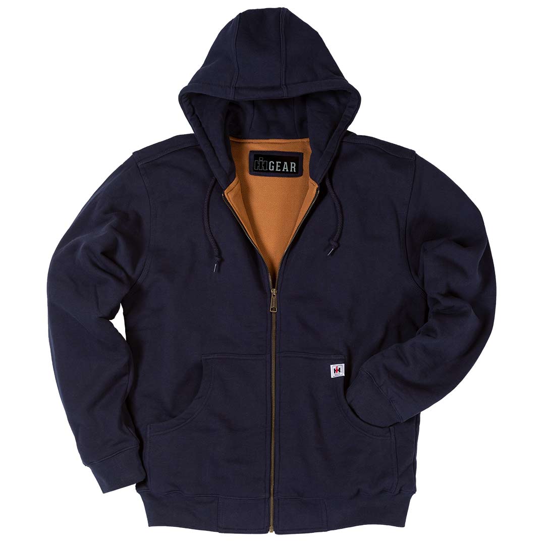 international harvester hooded navy sweatshirt with zipper