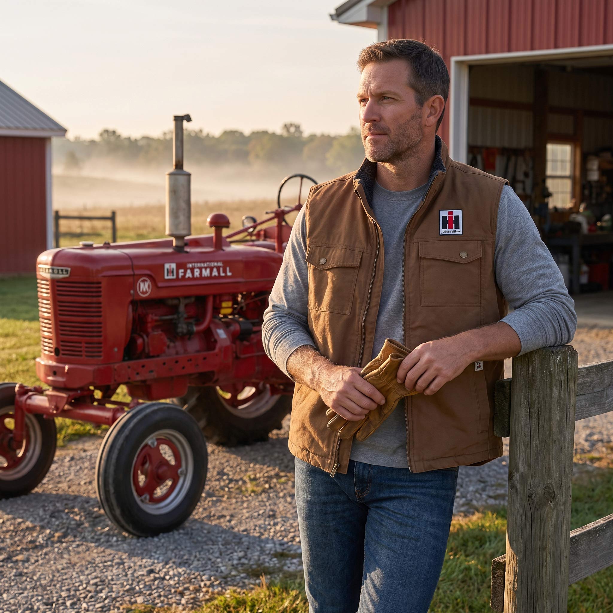International Harvester Vest — Sherpa-Lined Canvas Work Vest - IH GEAR