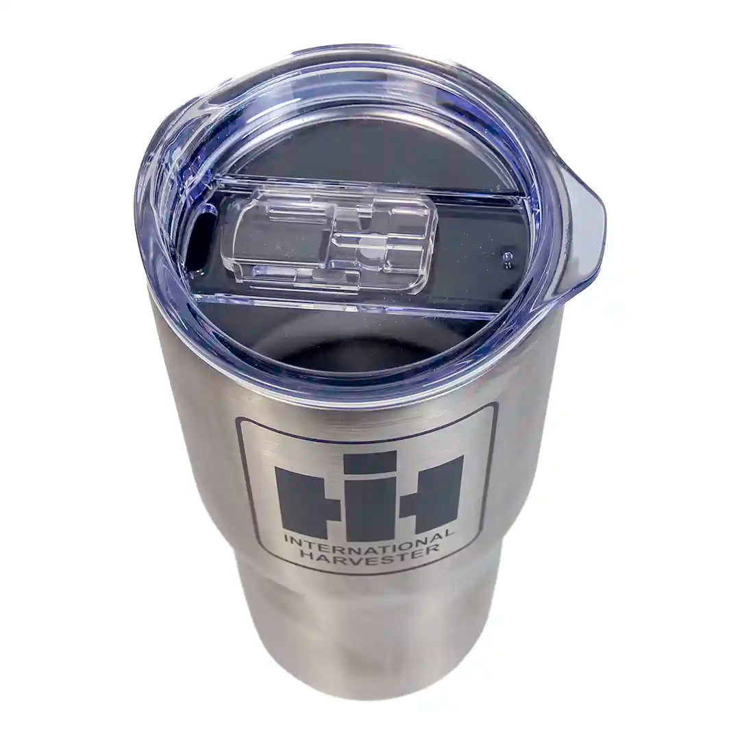 30 oz insulated tumbler with black International Harvester logo