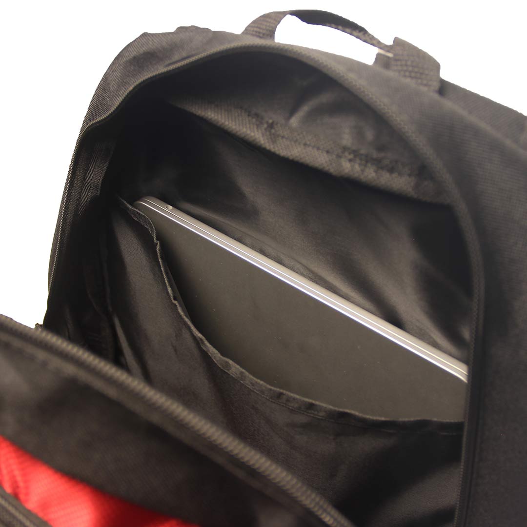 IH Black and Red Backpack with laptop pocket