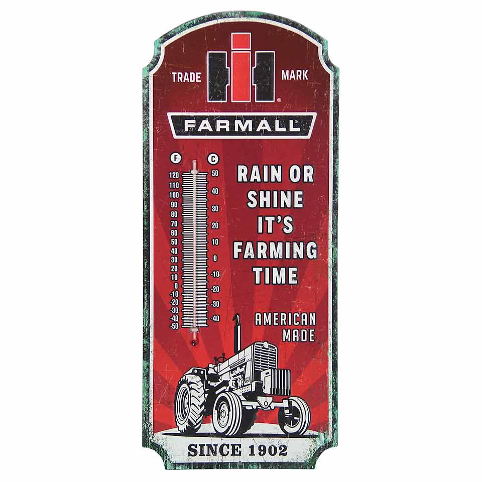 IH Farmall Rain or Shine Metal Thermometer