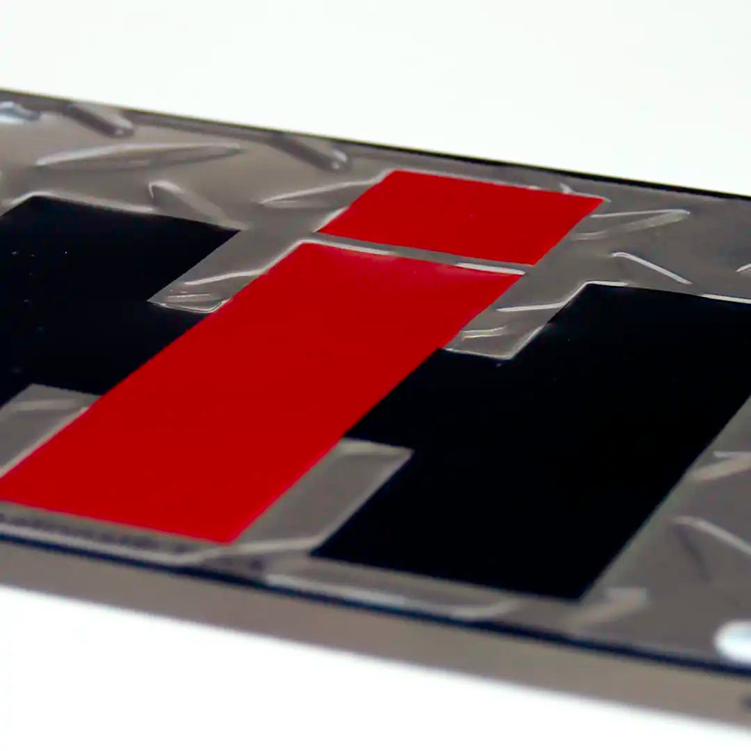 International Harvester IH Logo License Plate angled