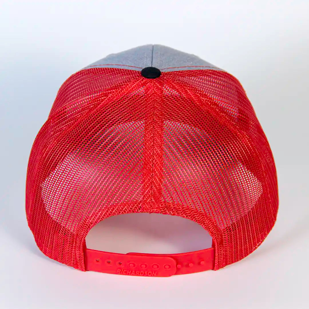 IH Logo Hat Heather Grey with Red Mesh back