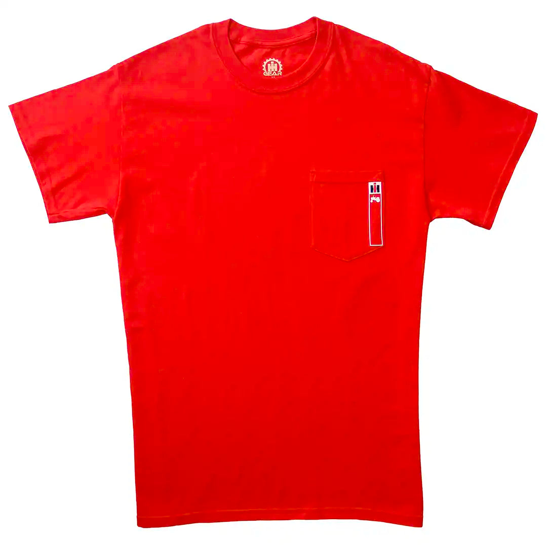 International Harvester Tractor Banner Pocket T-Shirt in Red