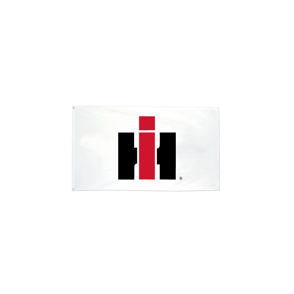 International Harvester Logo flag with a red and black design on a white background