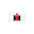International Harvester Logo flag with a red and black design on a white background