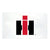 international harvester american made White flag with a red and black logo on a white background