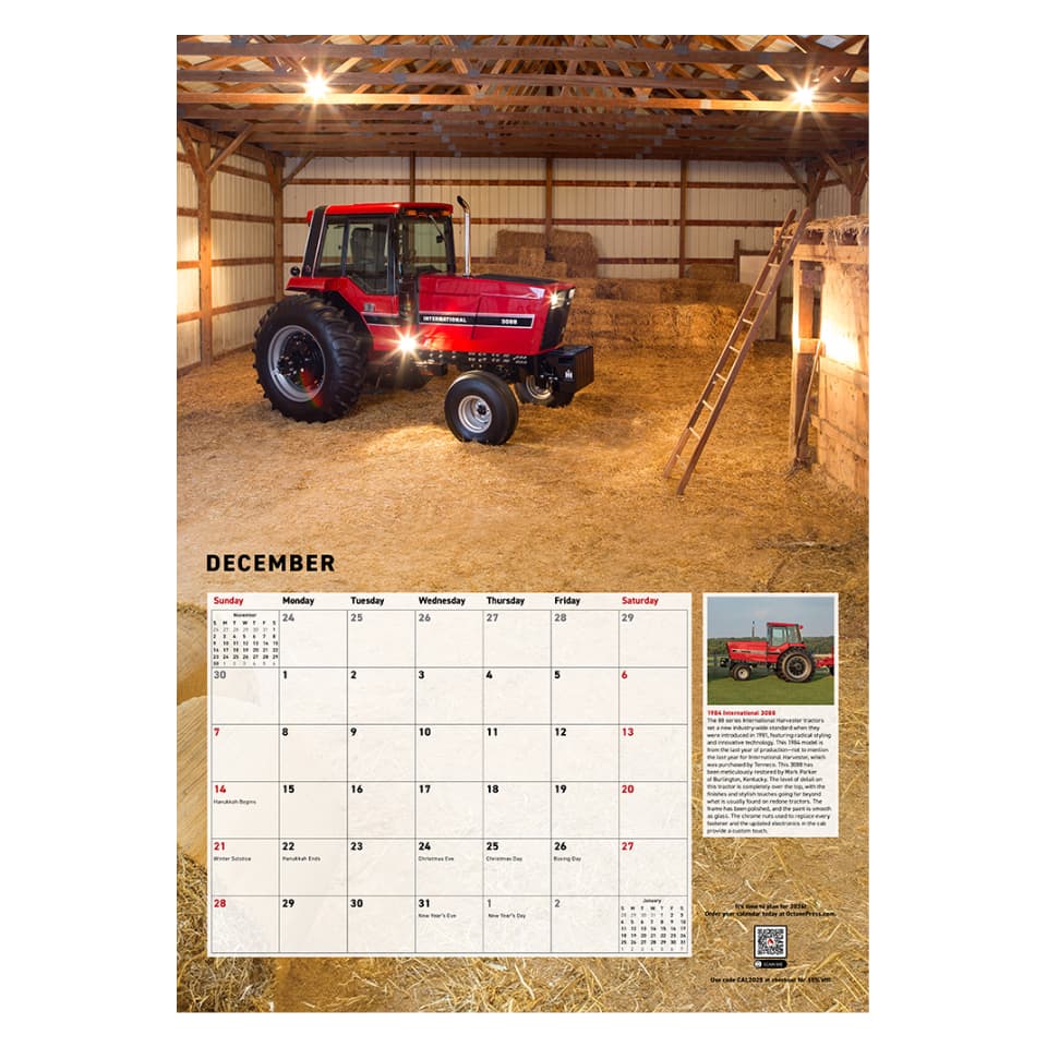 farmall international harvester tractor wall calendar 2025