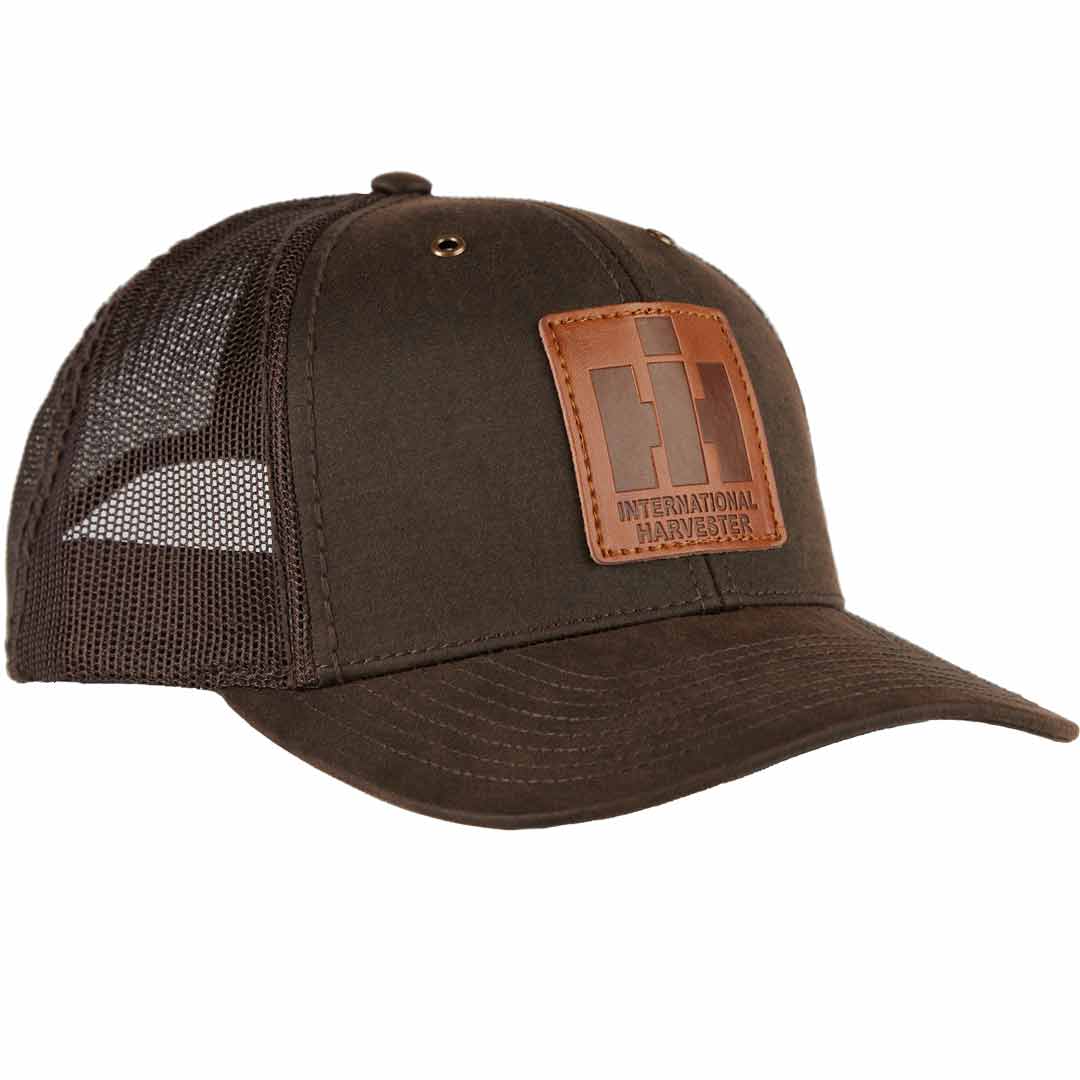 International harvester wax cloth brown trucker hat