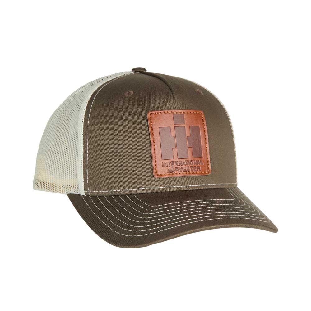 International Harvester Wheatland IH Logo Leather Patch Trucker Hat