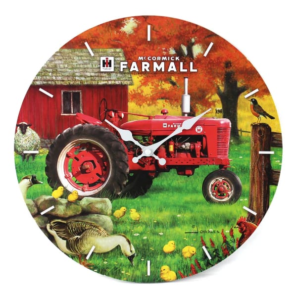 ih farmall tractor wood clock