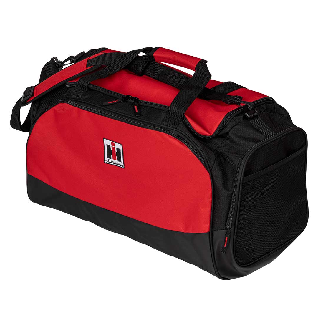 case ih logo duffle bag, red and black