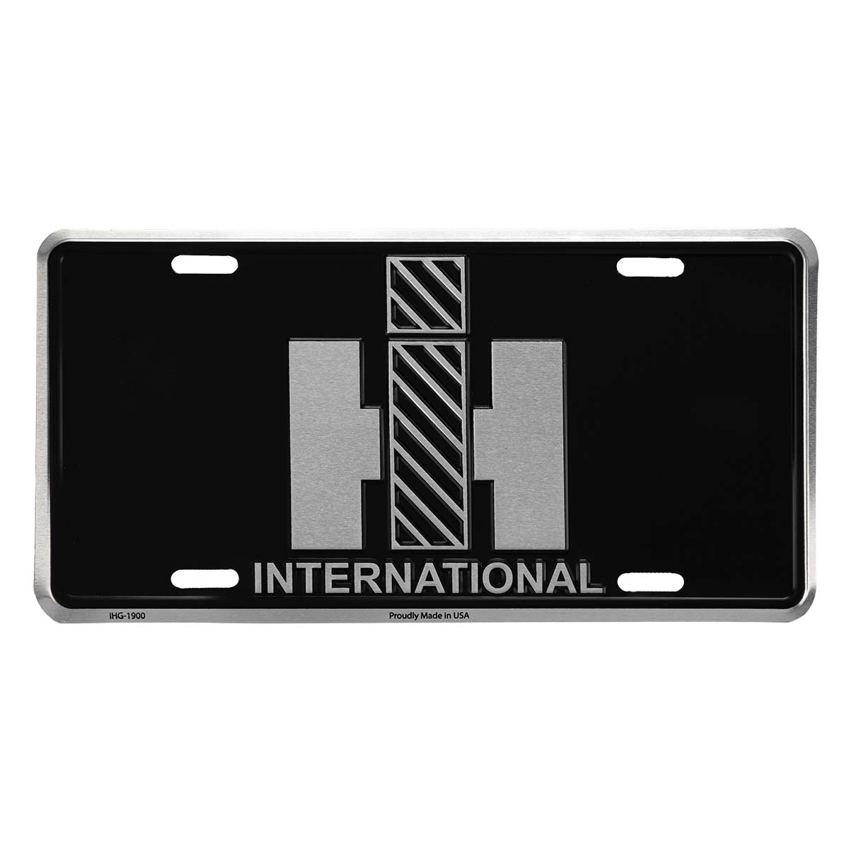 IH Black Matte Logo License Plate