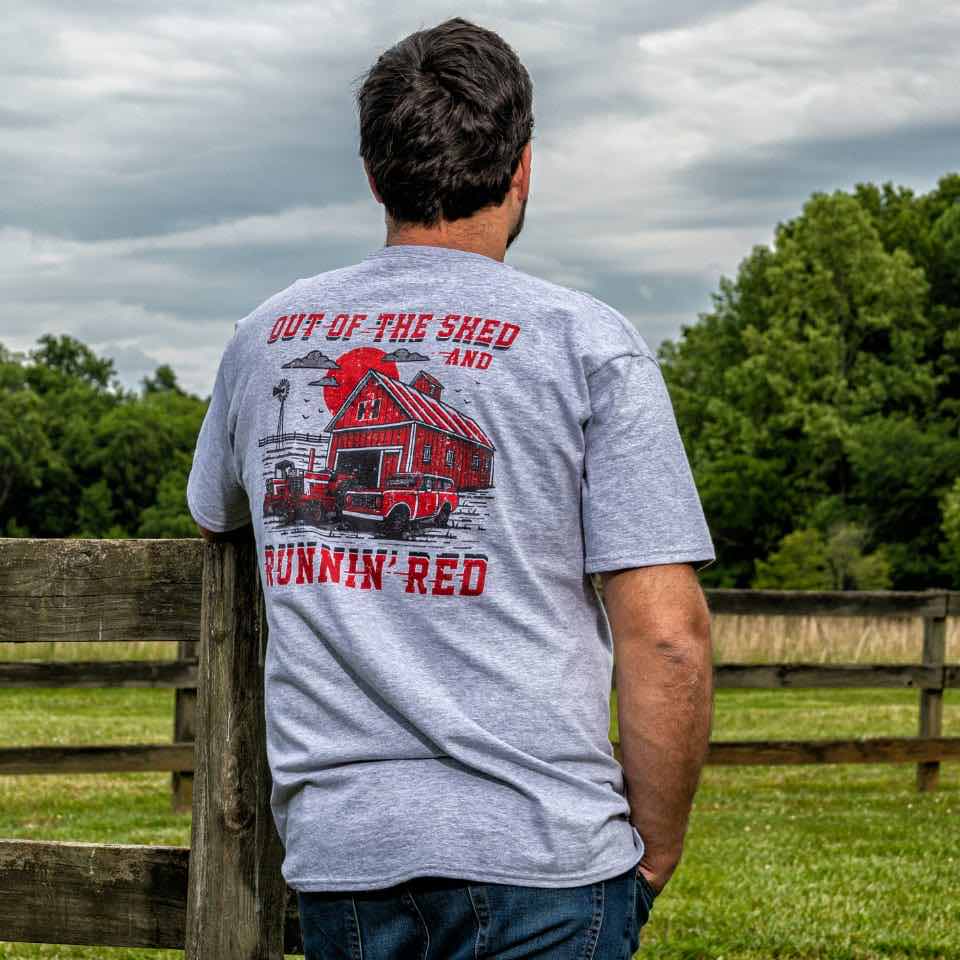 international harvester running red tee shirt