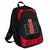 Black and red backpack with IH logo on a white background