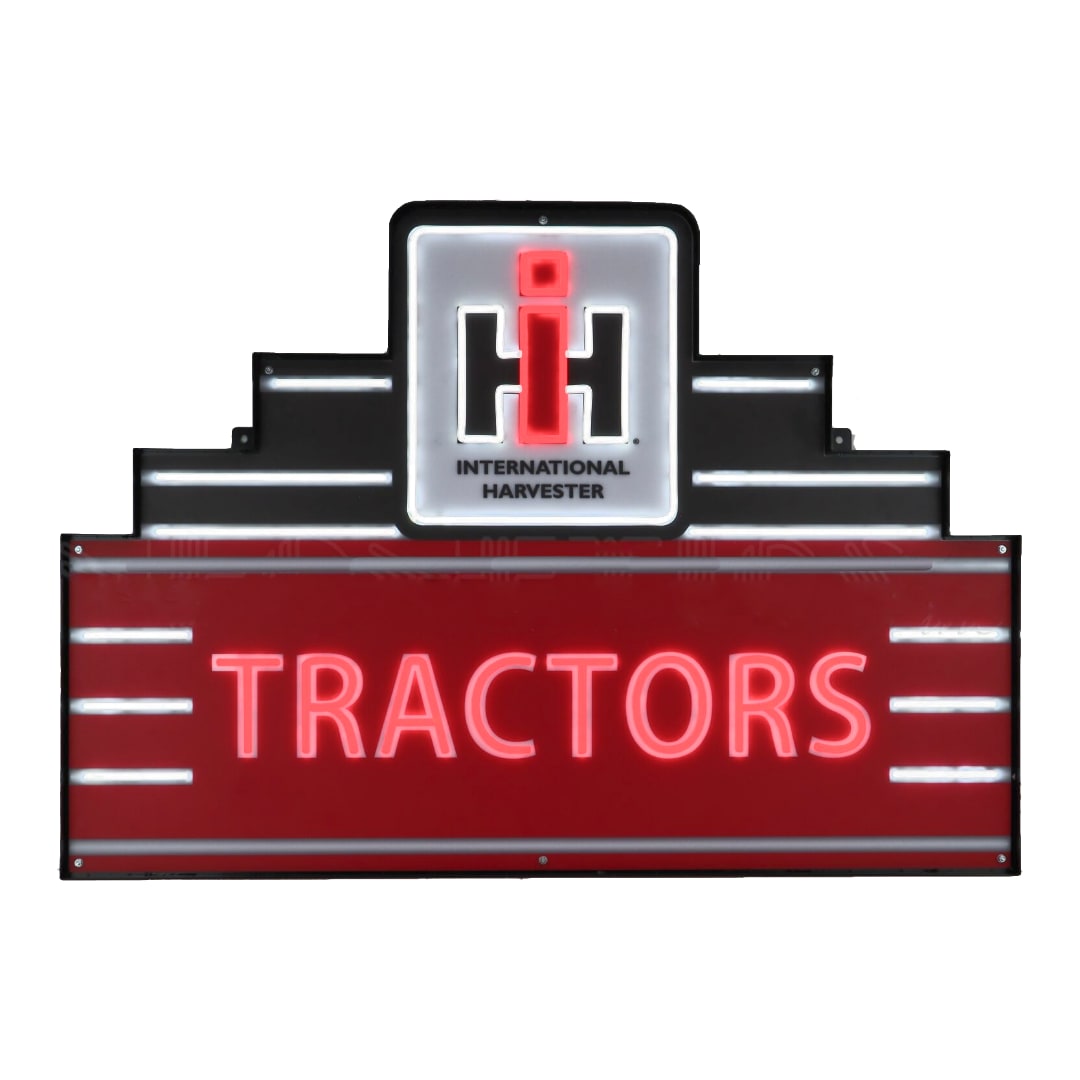 International Harvester IH Tractors LED Flex Neon Sign in Steel Can