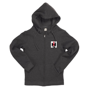 international harvester zip up hoodie charcoal heather