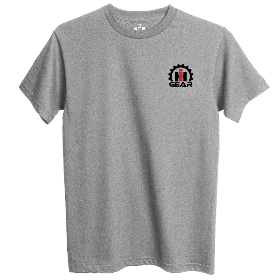 international harvester running red out of the shed tee shirt