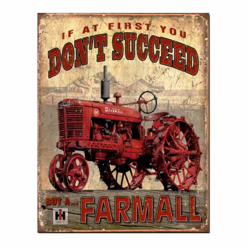 International Harvester IH FARMALL Tractor Tin Sign