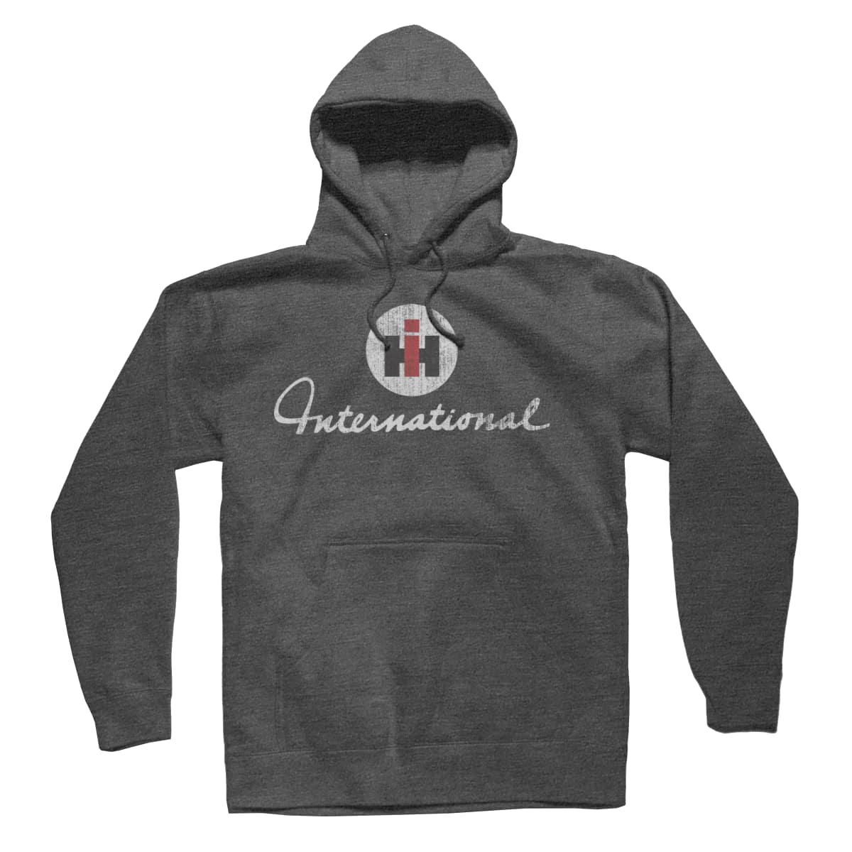 International Harvester IH Logo Distressed Hooded Sweatshirt
