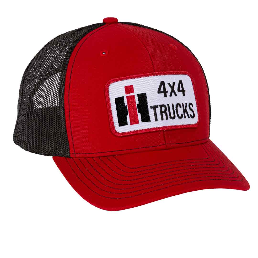 International Harvester IH 4x4 Trucks Red Black Mesh Hat