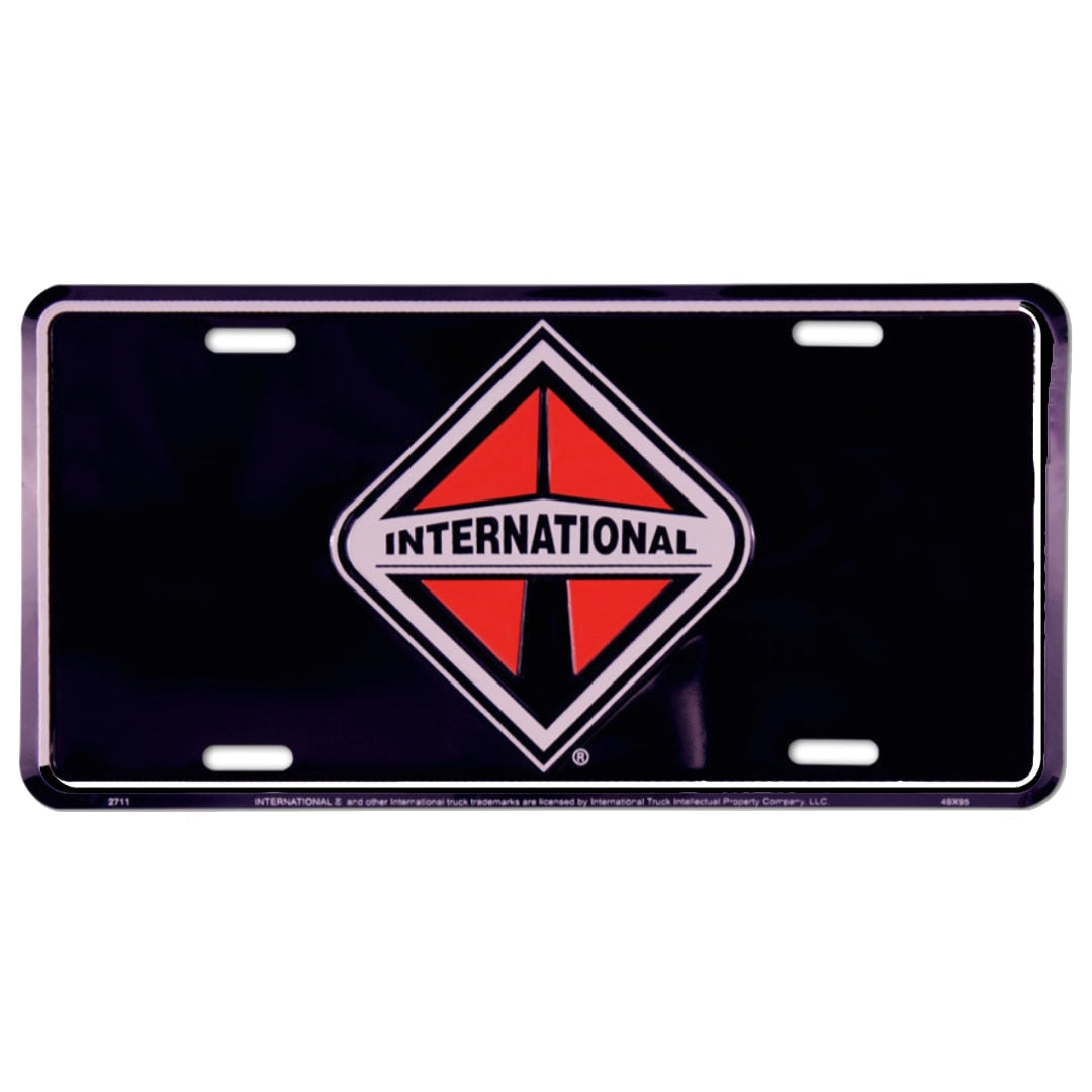 International Truck License Plate Black