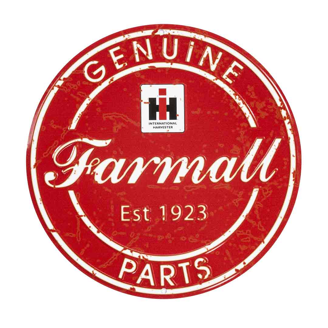 International Harvester Farmall Genuine Parts Round Metal Sign
