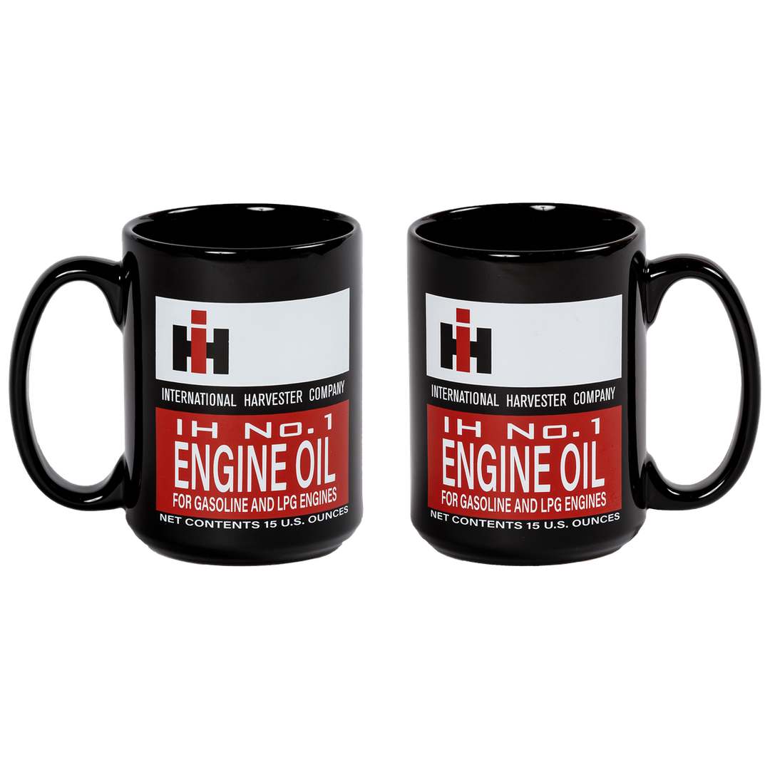 pair of 15oz ih engine oil coffee mugs
